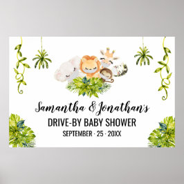 Póster Animales salvajes de Baby Shower Jungle