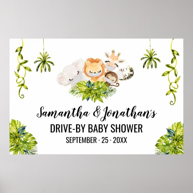 Póster Animales salvajes de Baby Shower Jungle (Frente)