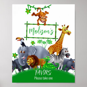 Póster Animales Salvajes en invierno de vegetación en una