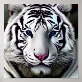Póster Animales salvajes Poster blanco Tiger