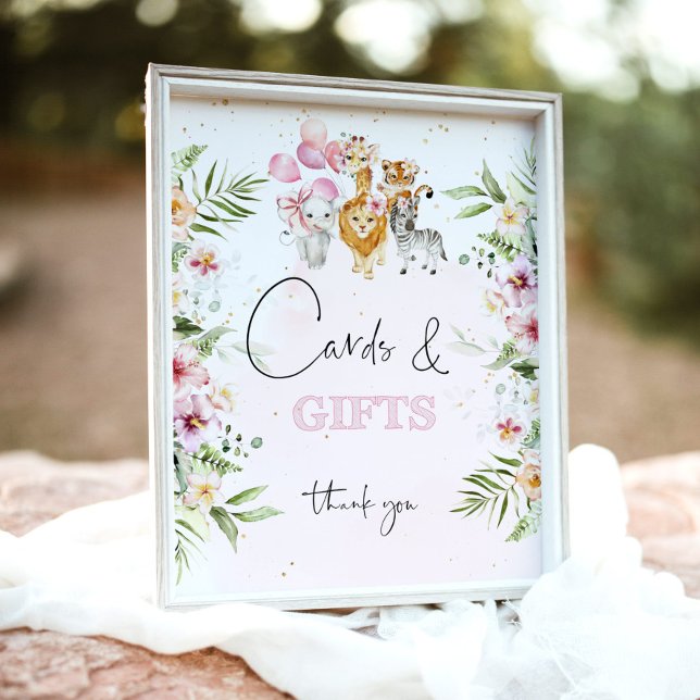 Póster Animales tropicales de safari floral Tarjetas y Re (Subido por el creador)