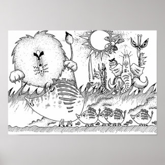 Póster Animales únicos de la sabana.