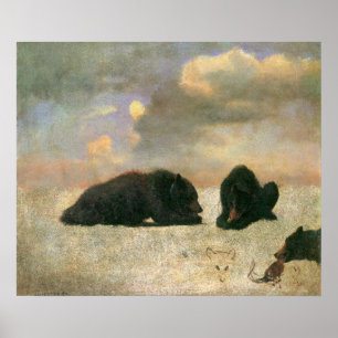Póster Animales vintage, osos pardos de Albert Bierstadt