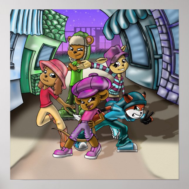 Póster Animales y Gorras (Frente)