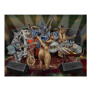 Póster Animalz Band Animal Musicians Performing