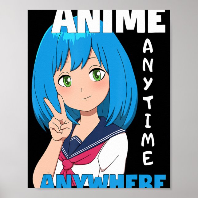 Póster Anime Anytime Anywhere Anime Chica (Frente)