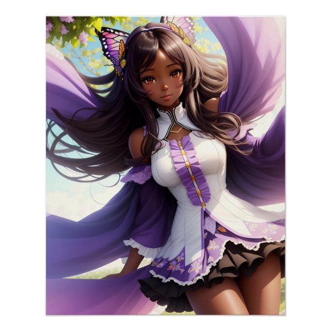 Póster Anime Black Chica Purple Animecore (Anverso)