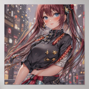 Póster Anime Chica AI Generative
