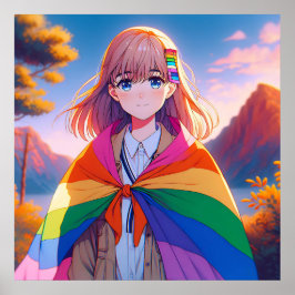 Póster Anime Chica con LGBTQIA+ Cabo