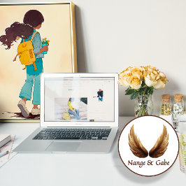 Póster Anime Chica con mochila amarilla y flores