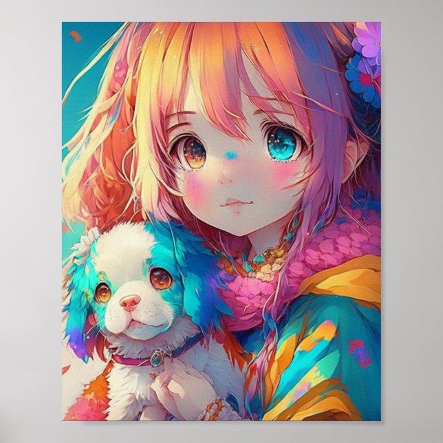 Póster Anime Chica con pipa (Frente)