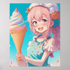 Póster Anime Chica con quequito caprichoso