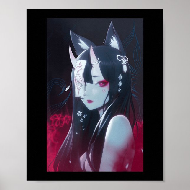 Póster Anime Chica Kawaii Waifu Manga O estésica japonesa (Frente)