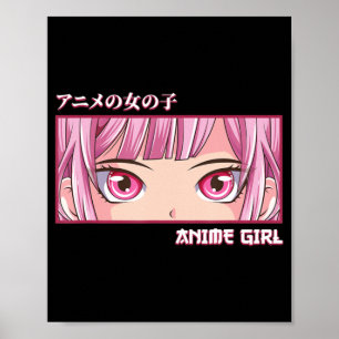 Póster Anime Chica mira el himno estético japonés del art