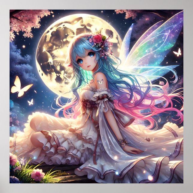 Póster Anime Chica Moon Fairy Princess in Garden (Frente)