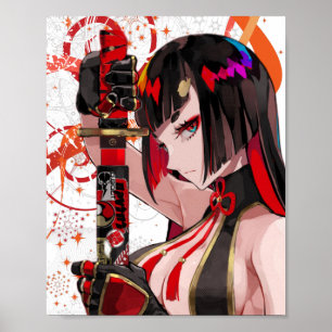 Póster Anime chica Samurai