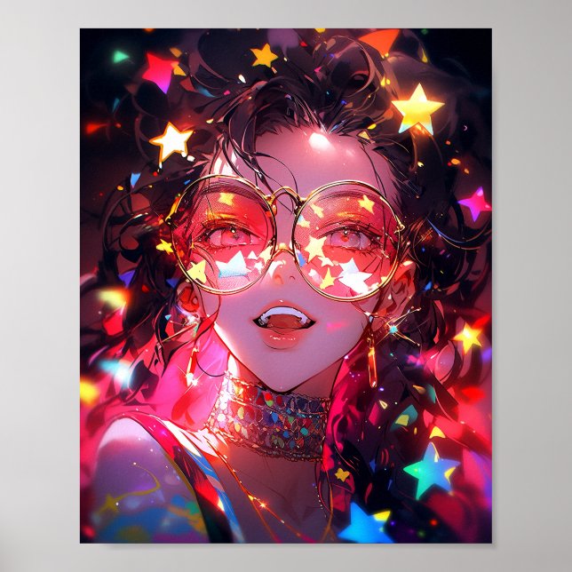 Póster Anime Chica Stars (Frente)