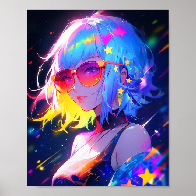 Póster Anime Chica Stars (Frente)