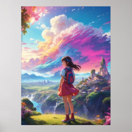 Póster Anime Chica ve Vista