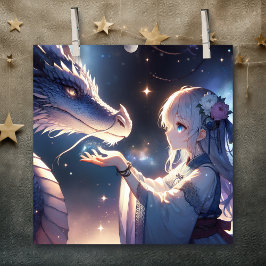 Póster Anime Chica y su mística del dragón