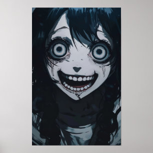 Póster Anime Crazy Chica Psycho Crazy Face Poster