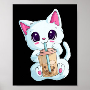 Póster Anime De Té Boba Para Mujeres Kawaii Bubble Tea Ne