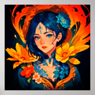Póster Anime Flower Queen