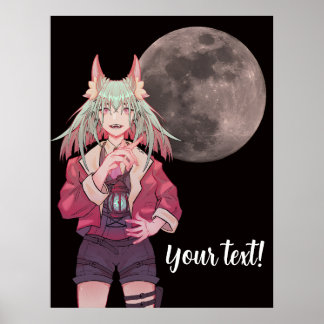 Póster Anime, full moon