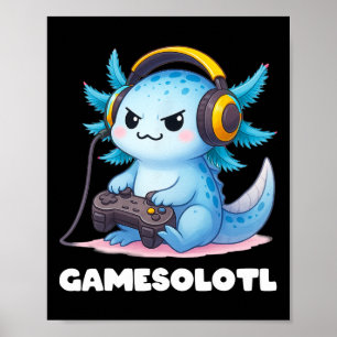 Póster Anime Gamesolotl Axolotl Niños 10-12 Niños Gamer G
