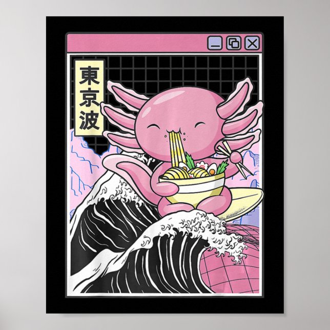 Póster Anime Girl Waifu Who Loves Anime Ramen And Sketchi (Frente)