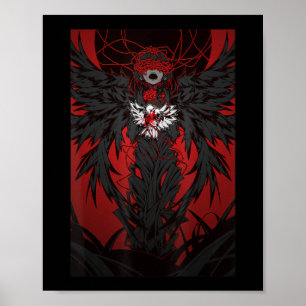 Póster Anime horror estética miedo Chica aterrador japoné