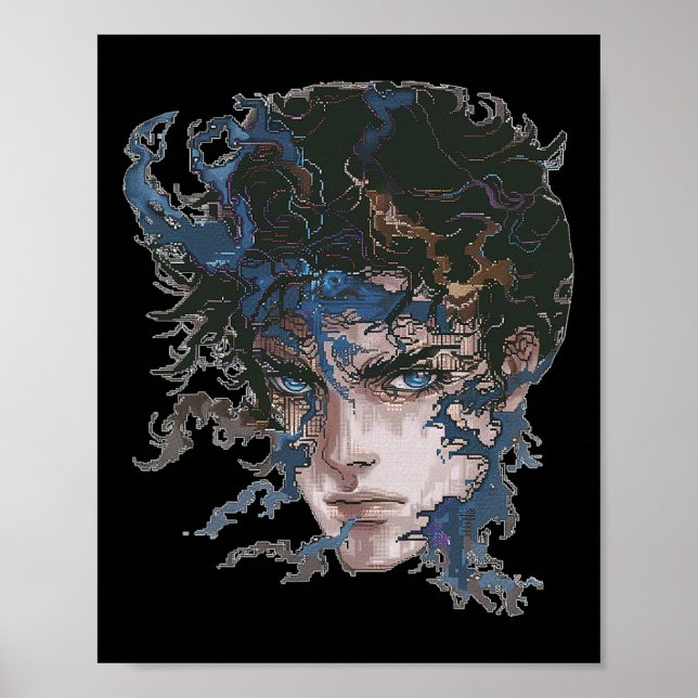 Póster Anime Manga Motif Blue eyes Art Anime (Frente)