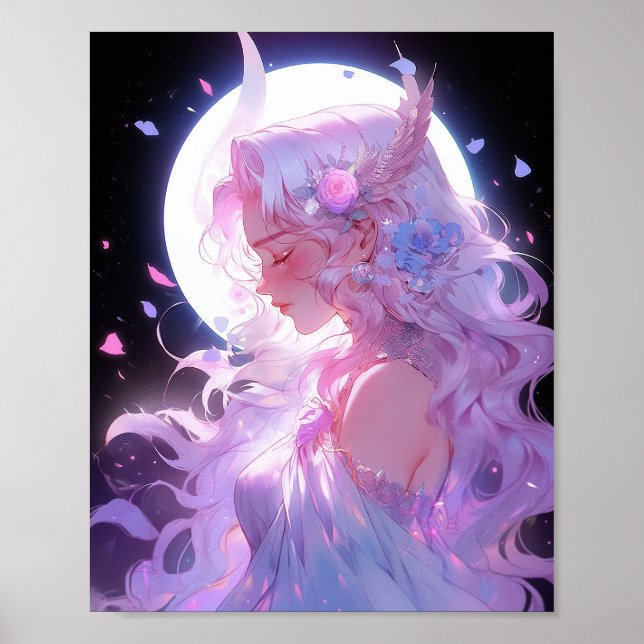 Póster Anime Moon Princess Fantasy Art (Frente)