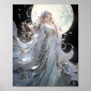 Póster Anime Moon Princess Fantasy Art