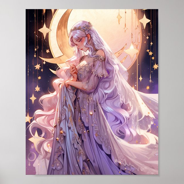 Póster Anime Moon Princess Fantasy Art (Frente)