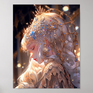 Póster Anime Princess Chica Fantasy Art
