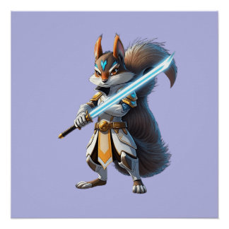 Póster Anime Samurai Squirrel Warrior