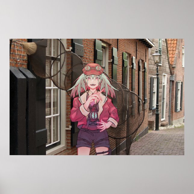 Póster anime, VTuber, V Tuber Dutch town (Frente)