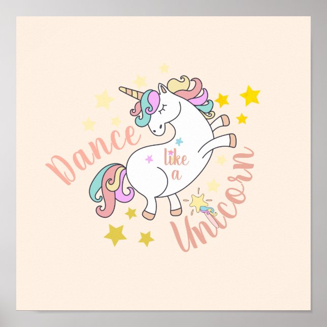 Póster Ánimo de Unicornio Adorable (Frente)
