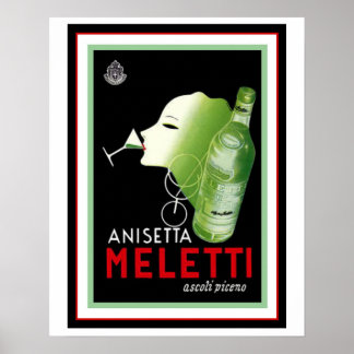 Póster Anisetta Meletti Vintage Ad Poster 16 x 20