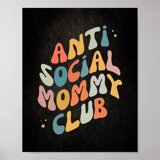 Póster Anit Social Mommy Club Retro (Frente)