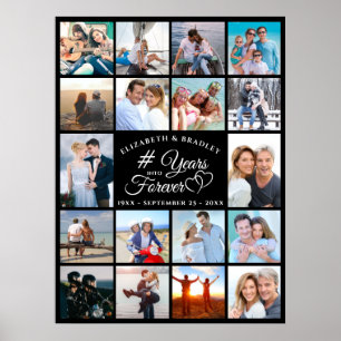 Póster Aniversario 18 Collage de Fotos AÑOS HACIA LA ETER