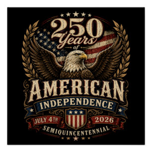 Póster Aniversario 250 de Estados Unidos EE. UU.
