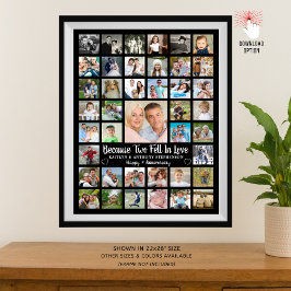 Póster Aniversario 41 Collage de Fotos Texto Personalizad