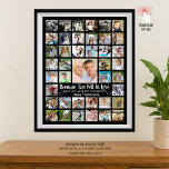 Póster Aniversario 41 Personalizado de Collage de fotos T<br><div class="desc">Cree una impresión de poster de memoria fotográfica de aniversario de boda para cualquier año con esta plantilla de collage de fotos fácil de cargar con 41 fotos cuadradas personalizadas con el texto de su personalizado y la elección del color de fondo. La muestra muestra muestra un aniversario que dice...</div>