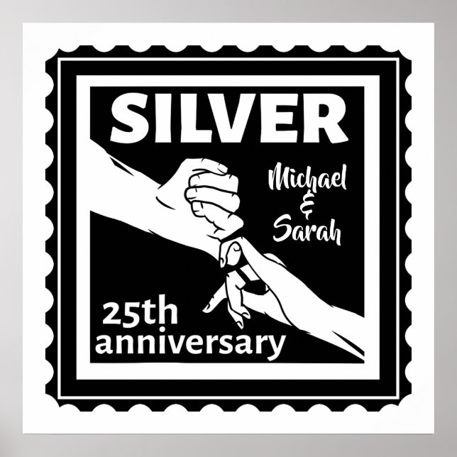 Póster aniversario boda 25 años de plata (Frente)