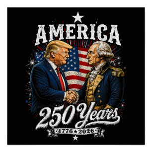 Póster Aniversario de América 250º Trump Washington