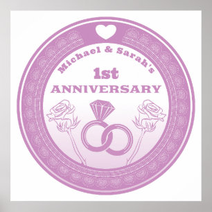 Póster Aniversario de boda Cambio de aspecto de encaje el