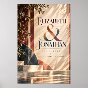 Póster Aniversario de Boda Personalizado Elizabeth y Jona