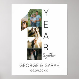 Póster Aniversario de bodas juntos un año 5 foto